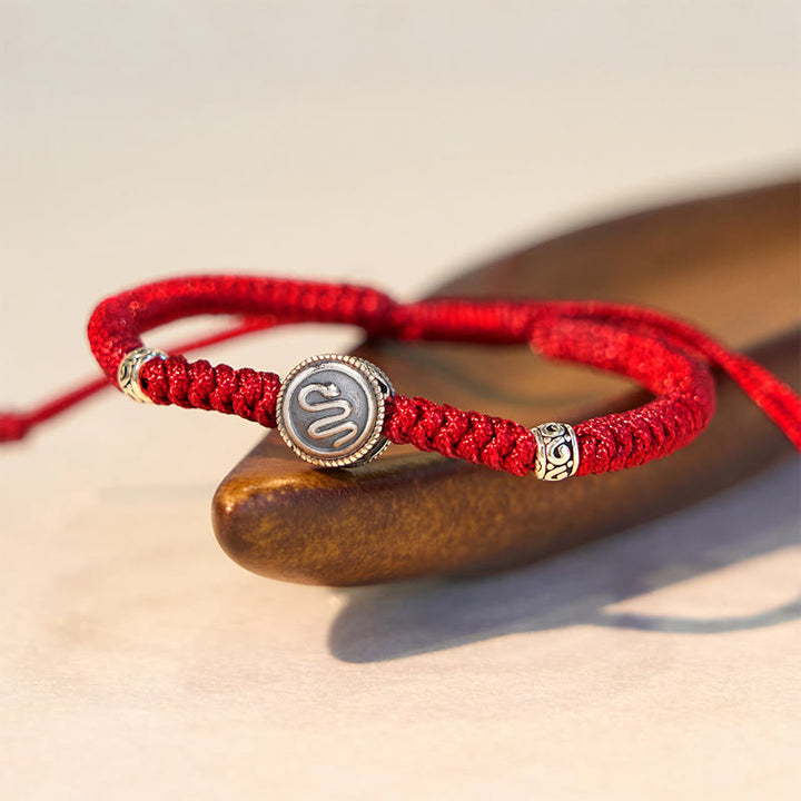 Buddha Stones 12 Chińskie Zodiak Szczęśliwa Czerwona Bransoletka Sznurkowa