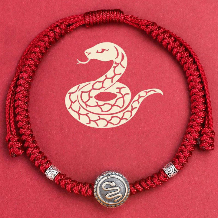 Buddha Stones 12 Chińskie Zodiak Szczęśliwa Czerwona Bransoletka Sznurkowa