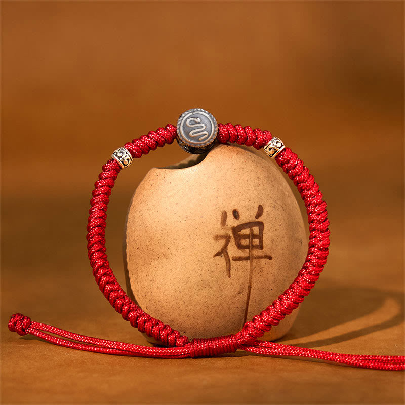 Buddha Stones 12 Chińskie Zodiak Szczęśliwa Czerwona Bransoletka Sznurkowa