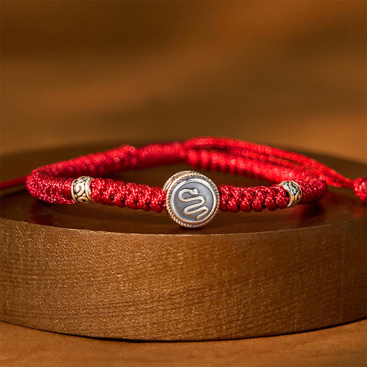 Buddha Stones 12 Chińskie Zodiak Szczęśliwa Czerwona Bransoletka Sznurkowa
