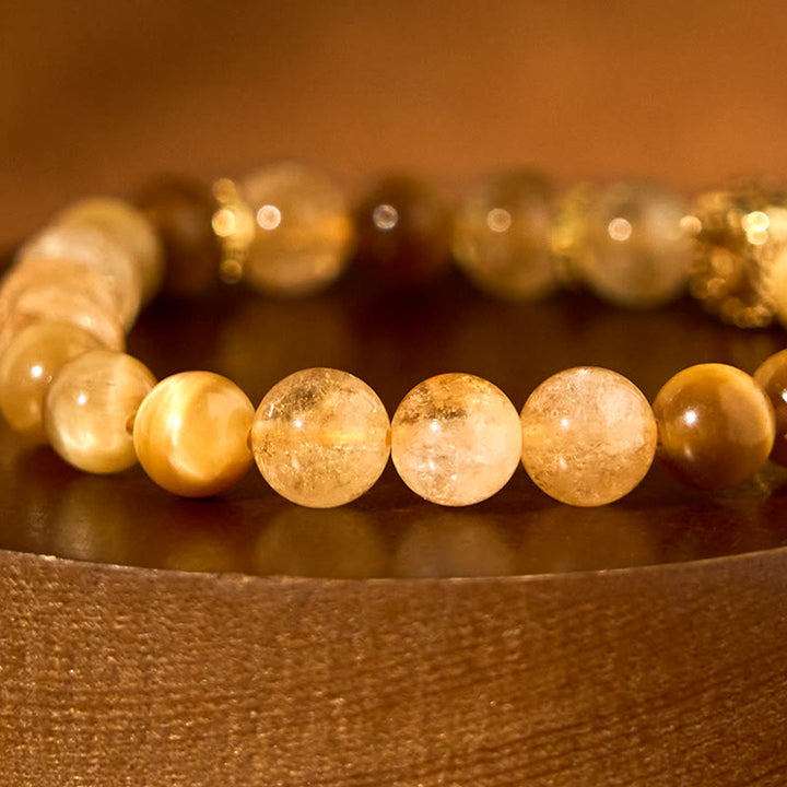 Bransoletka Buddha Stones Citrine Tiger Eye Red Agat Generosity