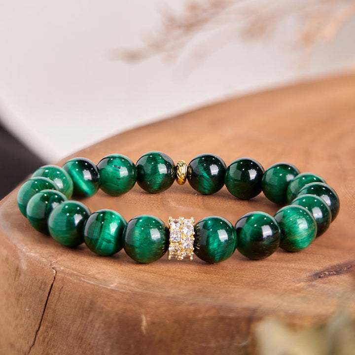 Bransoletka Buddha Stones Green Tiger Eye Positive