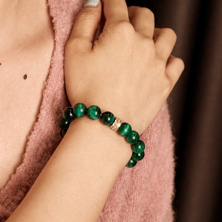 Bransoletka Buddha Stones Green Tiger Eye Positive