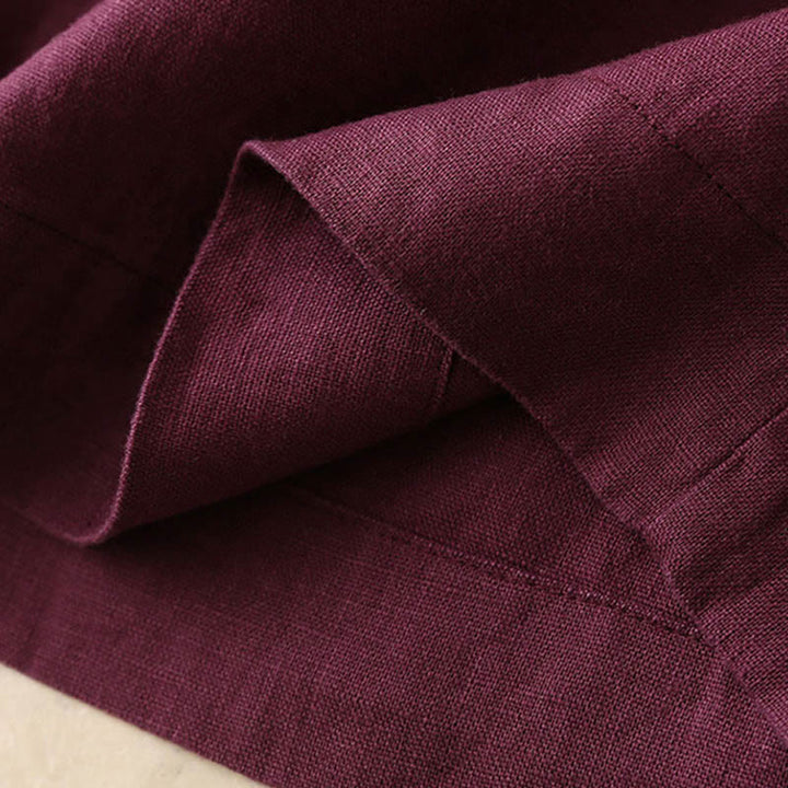 Spodnie damskie z szerokimi nogawkami Buddha Stones Casual Plain Color Lace-up Cotton Linen - image 19