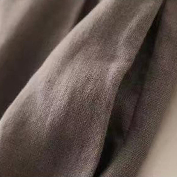Spodnie damskie z szerokimi nogawkami Buddha Stones Casual Plain Color Lace-up Cotton Linen - image 3