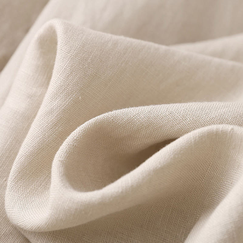 Spodnie damskie z szerokimi nogawkami Buddha Stones Casual Plain Color Lace-up Cotton Linen - image 25