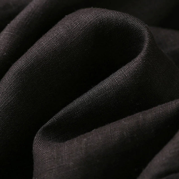 Spodnie damskie z szerokimi nogawkami Buddha Stones Casual Plain Color Lace-up Cotton Linen - image 37