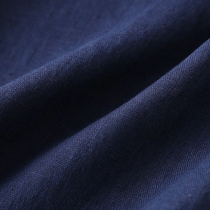 Spodnie damskie z szerokimi nogawkami Buddha Stones Casual Plain Color Lace-up Cotton Linen - image 8