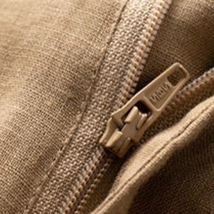 Buddha Stones Casual Jednokolorowe Guziki Zamek Błyskawiczny Bawełna Lniane Damskie Szorty Z Kieszeniami - image 16