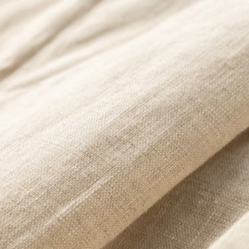 Buddha Stones Casual Jednokolorowe Guziki Zamek Błyskawiczny Bawełna Lniane Damskie Szorty Z Kieszeniami - image 4