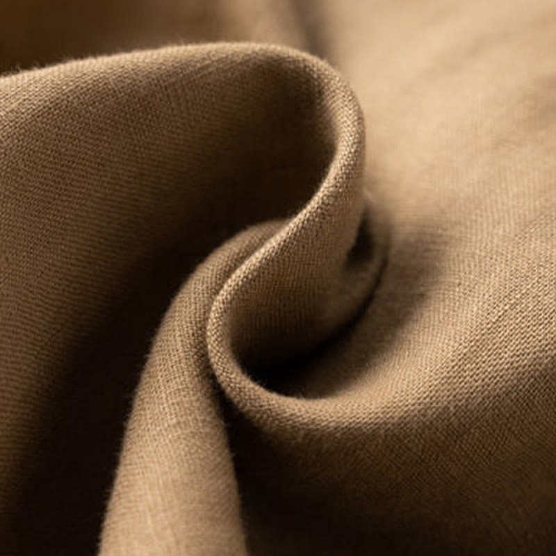 Buddha Stones Casual Jednokolorowe Guziki Zamek Błyskawiczny Bawełna Lniane Damskie Szorty Z Kieszeniami - image 19