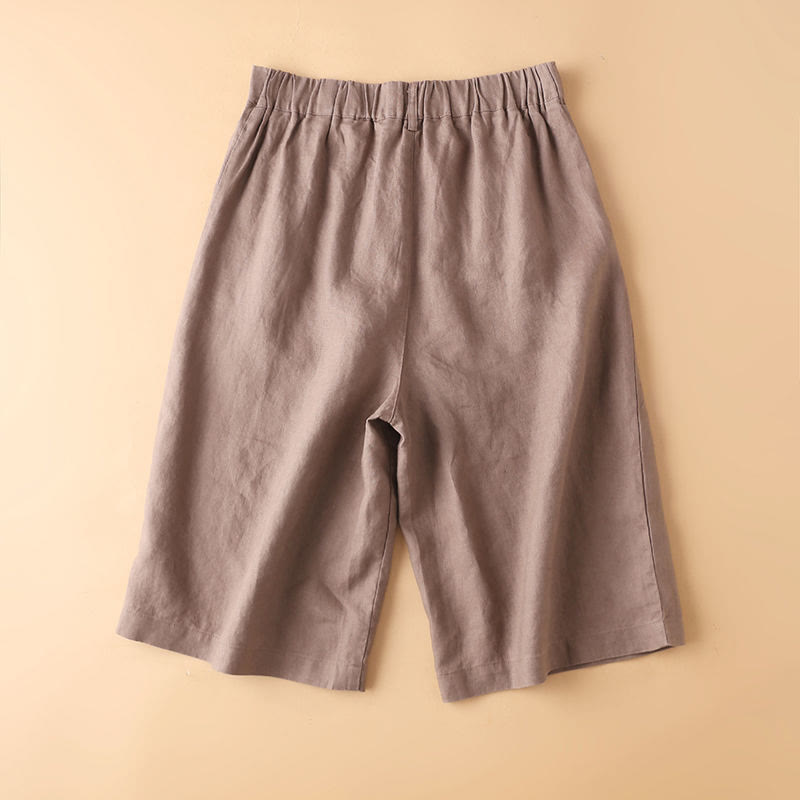 Buddha Stones Jednokolorowe, guziki, zamek błyskawiczny, bawełniane, damskie szorty z kieszeniami - image 15