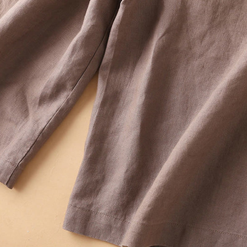 Buddha Stones Jednokolorowe, guziki, zamek błyskawiczny, bawełniane, damskie szorty z kieszeniami - image 22