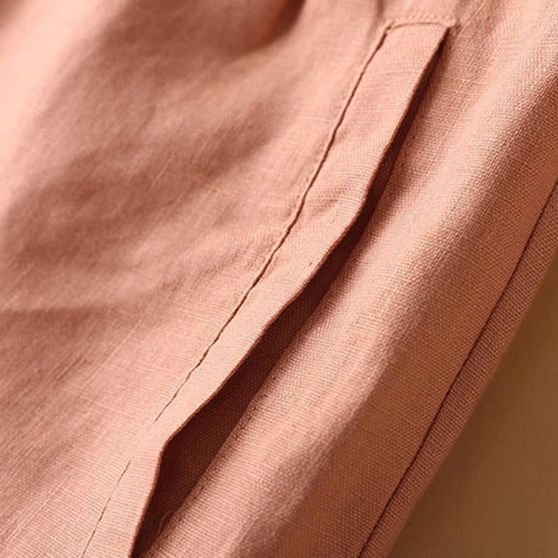 Buddha Stones Jednokolorowe, guziki, zamek błyskawiczny, bawełniane, damskie szorty z kieszeniami - image 6