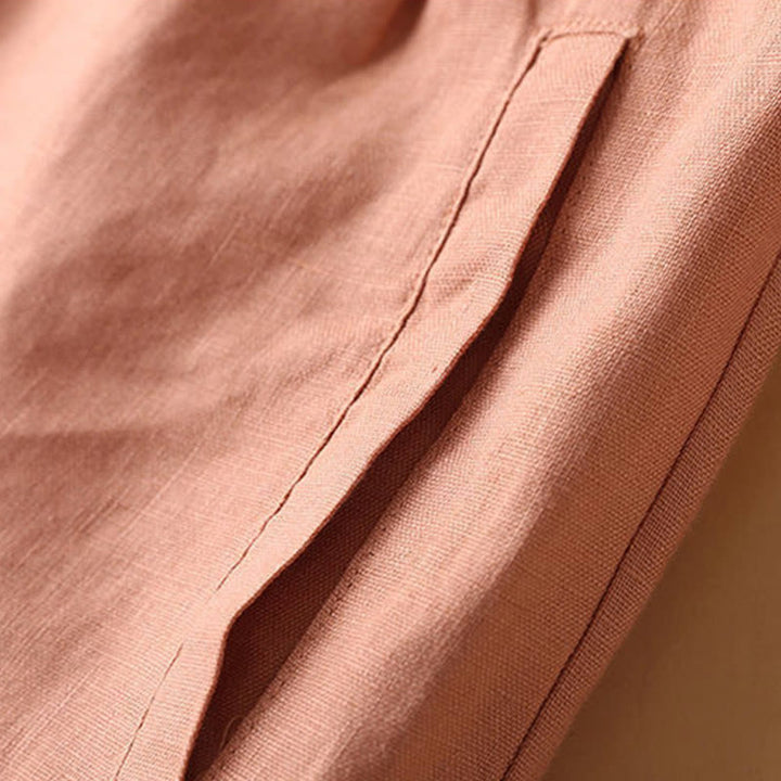 Buddha Stones Jednokolorowe, guziki, zamek błyskawiczny, bawełniane, damskie szorty z kieszeniami - image 6