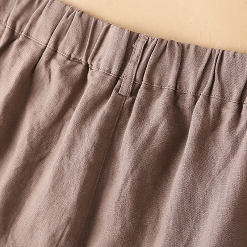 Buddha Stones Jednokolorowe, guziki, zamek błyskawiczny, bawełniane, damskie szorty z kieszeniami - image 17