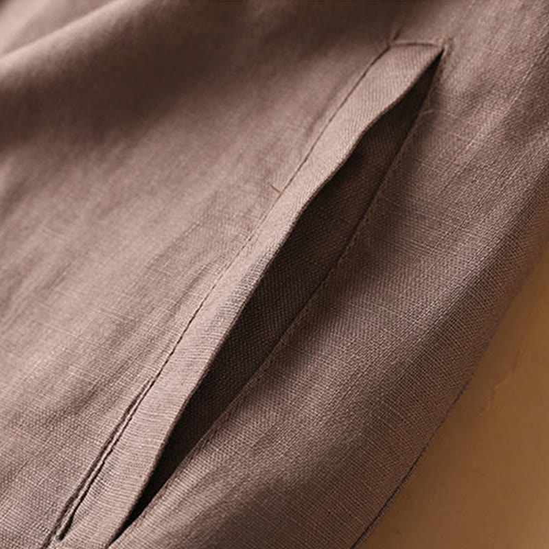 Buddha Stones Jednokolorowe, guziki, zamek błyskawiczny, bawełniane, damskie szorty z kieszeniami - image 19