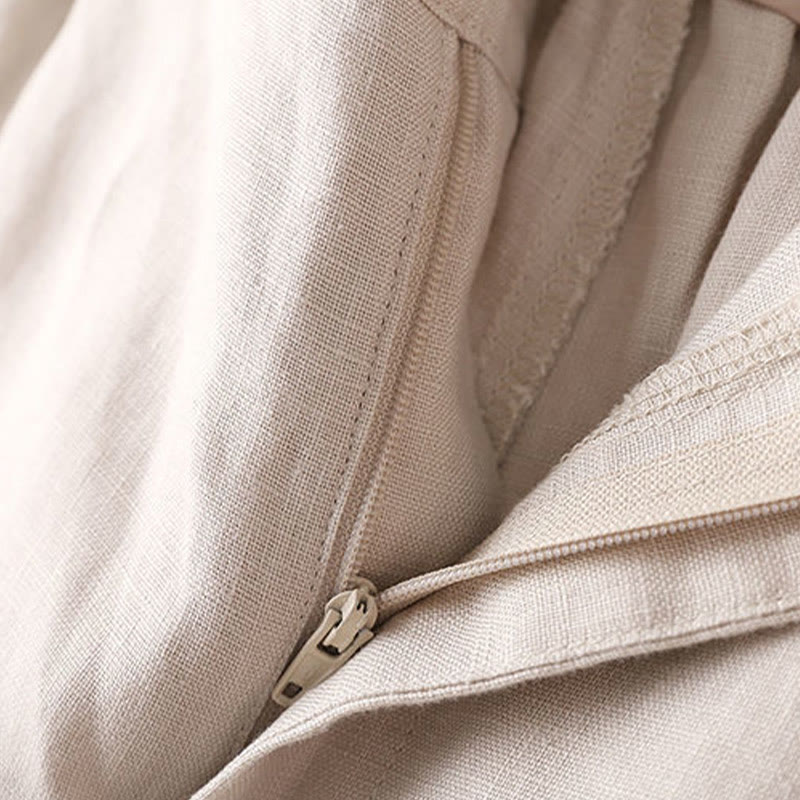 Buddha Stones Jednokolorowe, guziki, zamek błyskawiczny, bawełniane, damskie szorty z kieszeniami - image 11