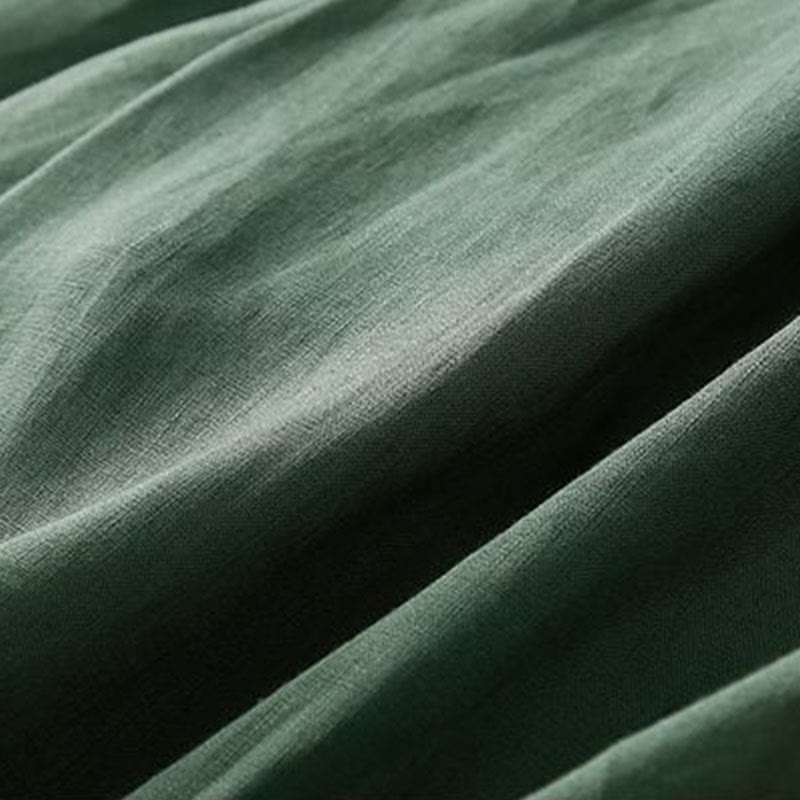 Buddha Stones Jednokolorowe Plisowane Zamki Błyskawiczne Guziki Bawełniane Lniane Damskie Szorty Z Kieszeniami - image 19