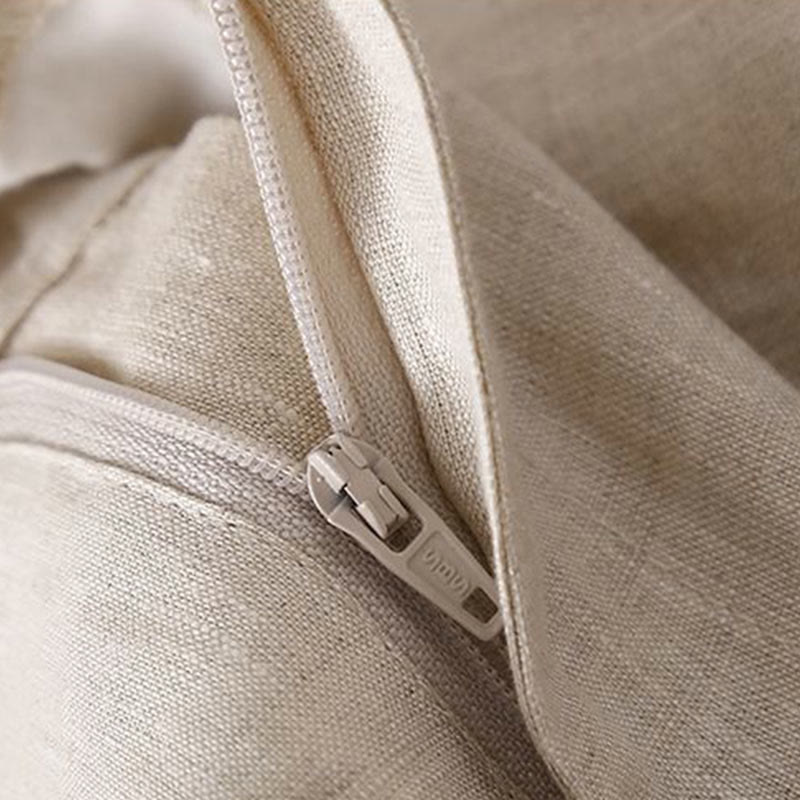 Buddha Stones Jednokolorowe Plisowane Zamki Błyskawiczne Guziki Bawełniane Lniane Damskie Szorty Z Kieszeniami - image 13