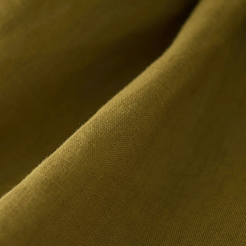 Szorty damskie Buddha Stones Casual Solid Plain Color Cotton Linen z kieszeniami