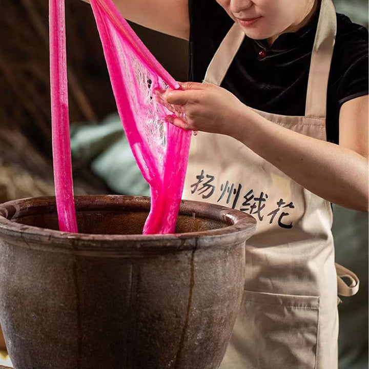 Buddha Stones ręcznie robione Yangzhou Aksamitny Kwiat Morwy Jedwab Zielony Bambus Broszka