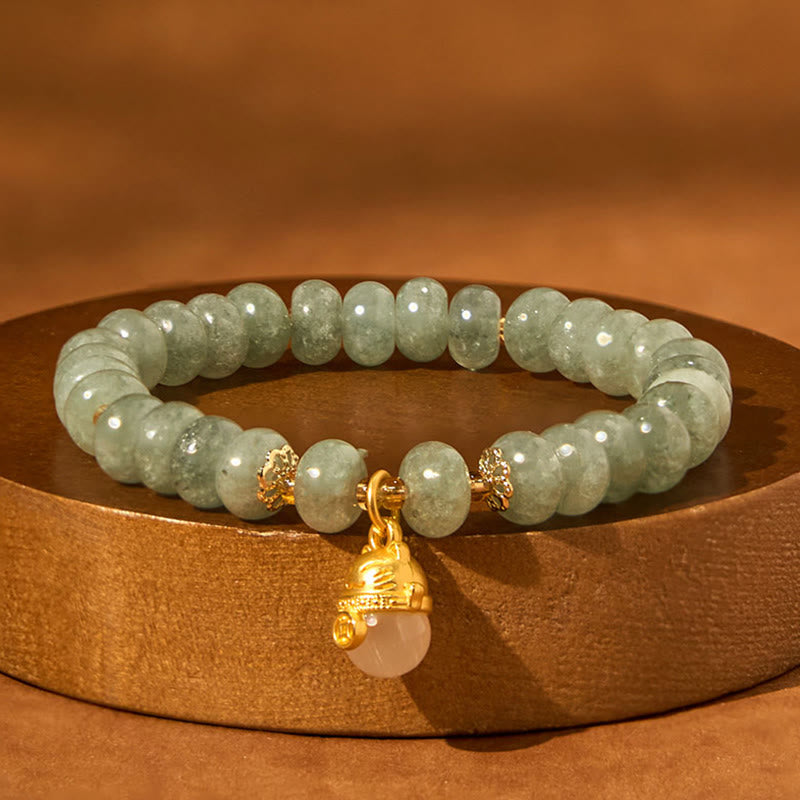Buddha Stones Kwarc Truskawkowy Cyjan Jade Koraliki Kota Szczęścia Bransoletka Lecznicza - image 13
