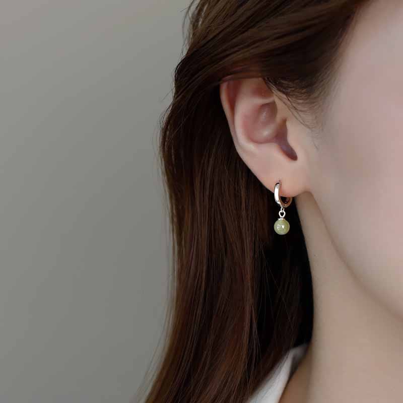 Kolczyki z Buddha Stones i okrągłych jadeitowych koralików Prosperity - image 4