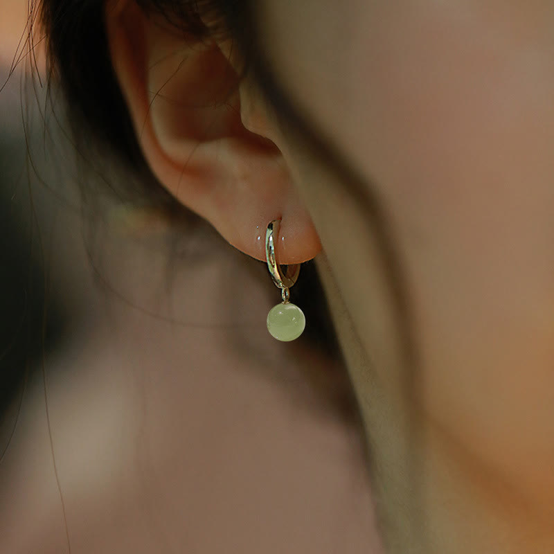 Kolczyki z Buddha Stones i okrągłych jadeitowych koralików Prosperity - image 3