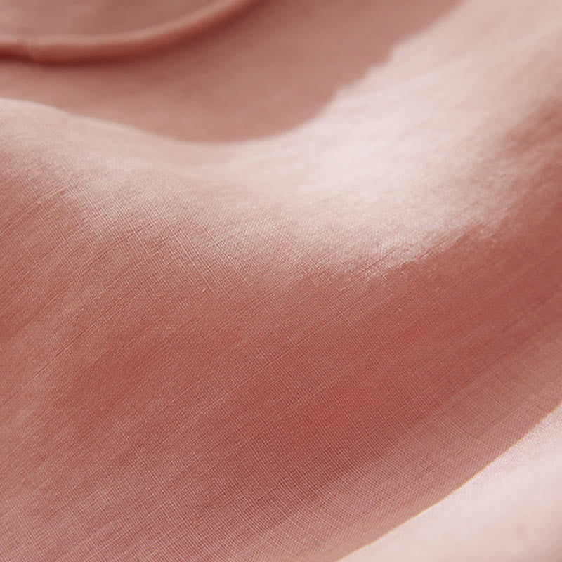 Koszula damska z haftem w kamienie Buddha Stones , z bawełny i lnu, z trzema czwartymi rękawami - image 6