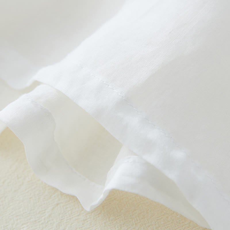 Koszula damska z haftem w kamienie Buddha Stones , z bawełny i lnu, z trzema czwartymi rękawami - image 12