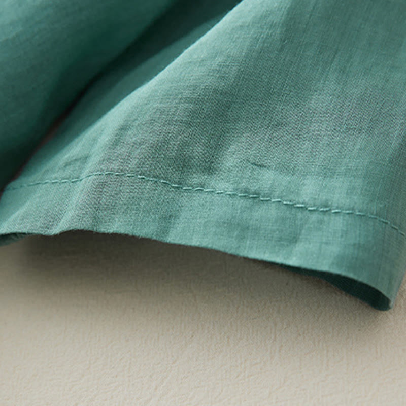 Koszula damska z haftem w kamienie Buddha Stones , z bawełny i lnu, z trzema czwartymi rękawami - image 25