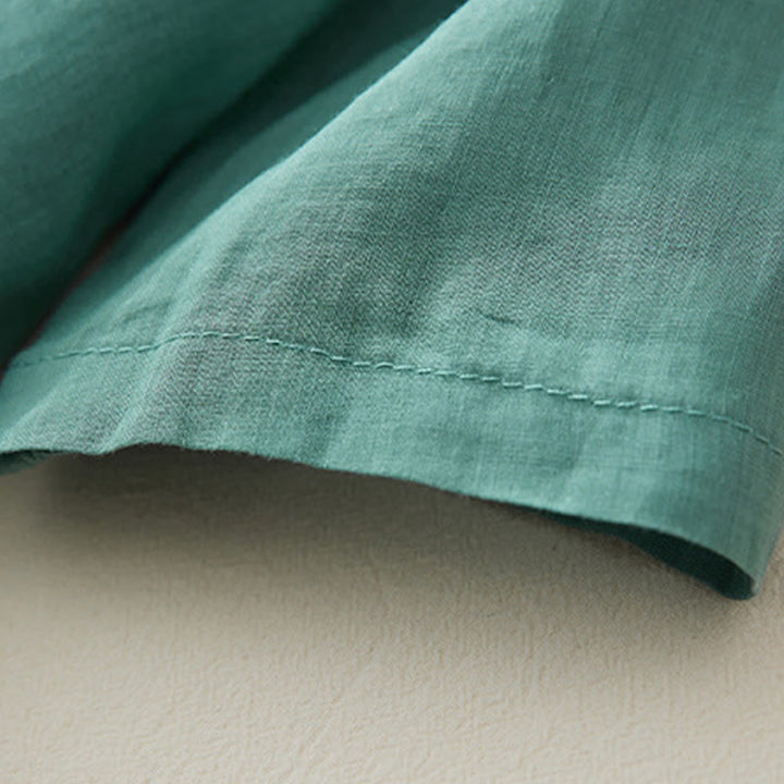 Koszula damska z haftem w kamienie Buddha Stones , z bawełny i lnu, z trzema czwartymi rękawami - image 26