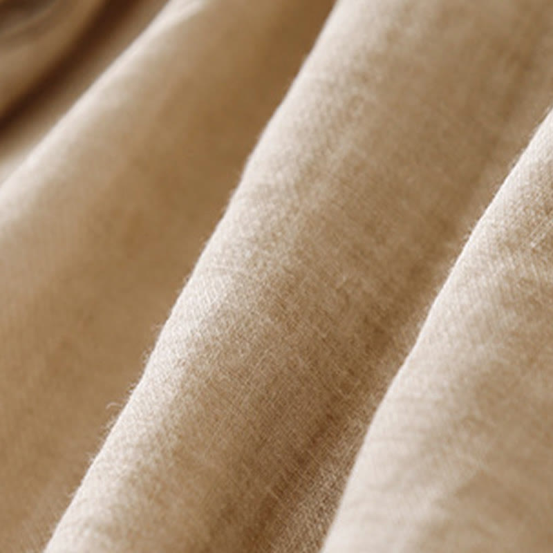 Koszula damska z bawełny i lnu z haftowanym kołnierzykiem i stójką w kształcie Buddha Stones - image 20