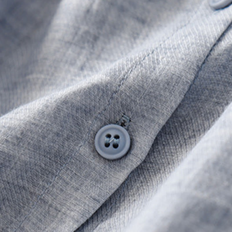 Koszula damska z bawełny i lnu z haftowanym kołnierzykiem i stójką w kształcie Buddha Stones - image 25