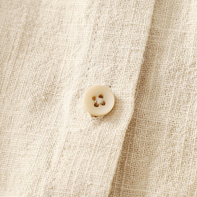 Koszula damska Buddha Stones Casual Loose Standing Collar Long Sleeve Design Gładka bawełniana lniana - image 9