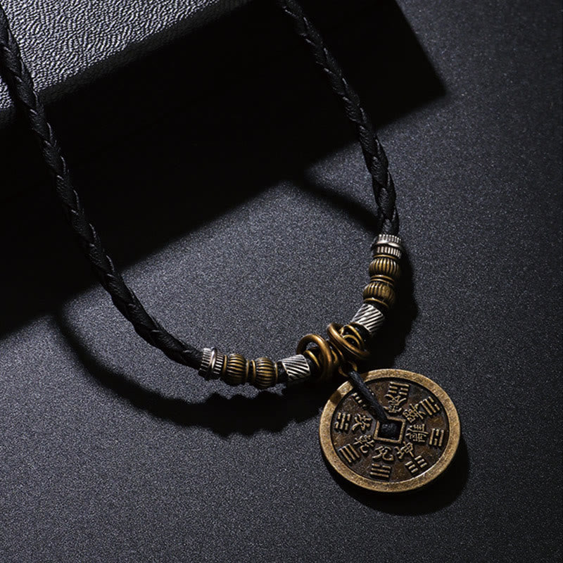 Kamienie Buddha Stones Górskie Wydaj Pieniądze Bagua Stop Miedzi Moneta Harmonia Naszyjnik Wisiorek