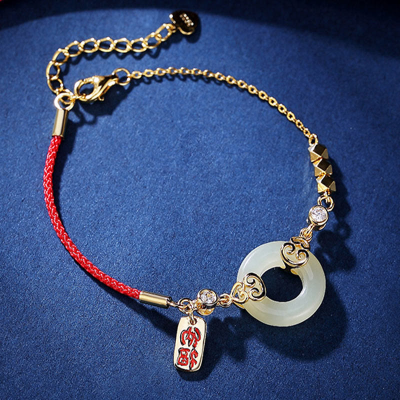 Buddha Stones 925 Srebro Sterling Naturalny Hetian Jade Gourd Klamra Pokoju Cyrkon Szczęścia Bransoletka Naszyjnik Wisiorek Kolczyki - image 1