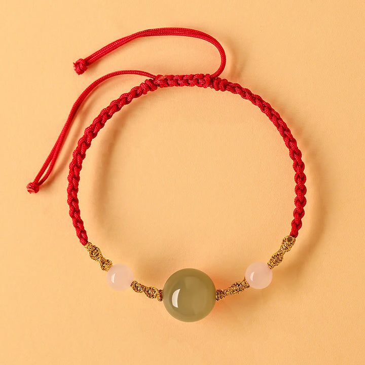 Buddha Stones Hetian Jade Czarny Onyks Czerwony Agat Koraliki Bransoletka Szczęścia Pleciona