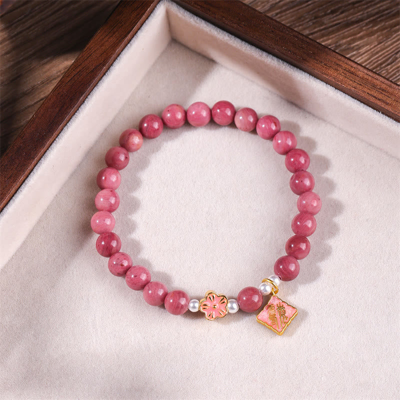 Bransoletka energetyczna Buddha Stones Rhodonite Peach Blossom Loving Energy