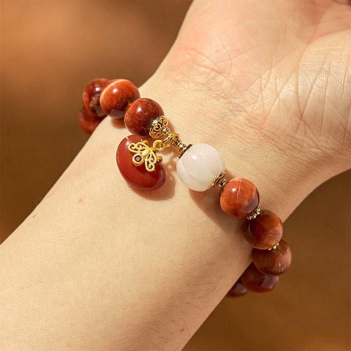 Bransoletka Buddha Stones Natural Red Tiger Eye Pumpkin Calm