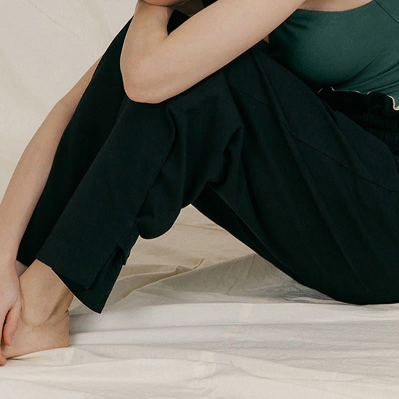 Buddha Stones Luźne Damskie Spodnie Spandex Z Kieszeniami Z Klamrą - image 14