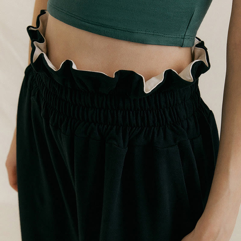 Buddha Stones Luźne Damskie Spodnie Spandex Z Kieszeniami Z Klamrą - image 14