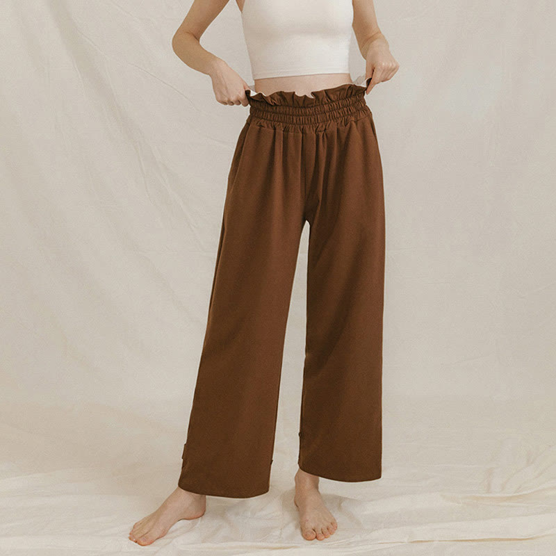 Buddha Stones Luźne Damskie Spodnie Spandex Z Kieszeniami Z Klamrą - image 3