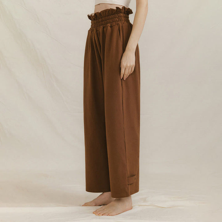 Buddha Stones Luźne Damskie Spodnie Spandex Z Kieszeniami Z Klamrą - image 3