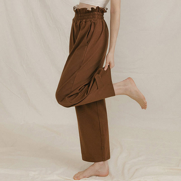 Buddha Stones Luźne Damskie Spodnie Spandex Z Kieszeniami Z Klamrą - image 6