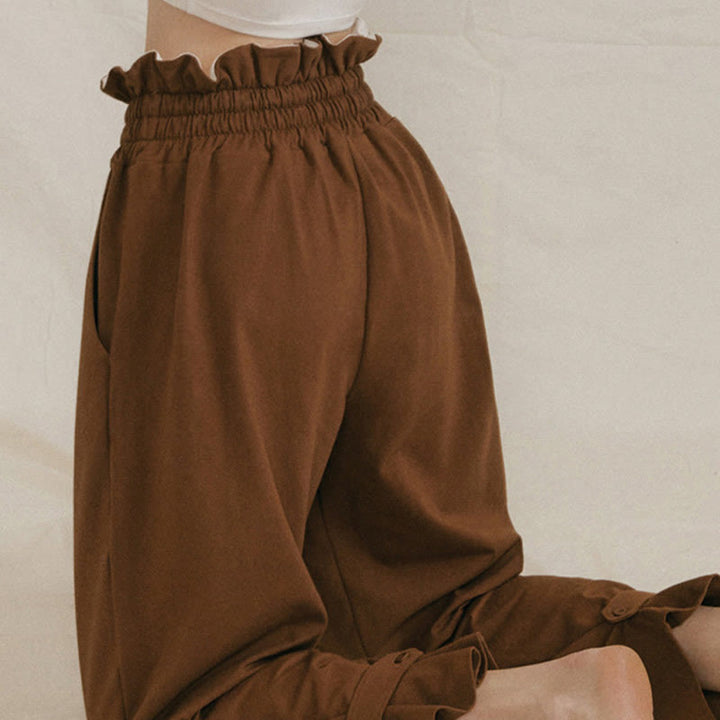 Buddha Stones Luźne Damskie Spodnie Spandex Z Kieszeniami Z Klamrą - image 7