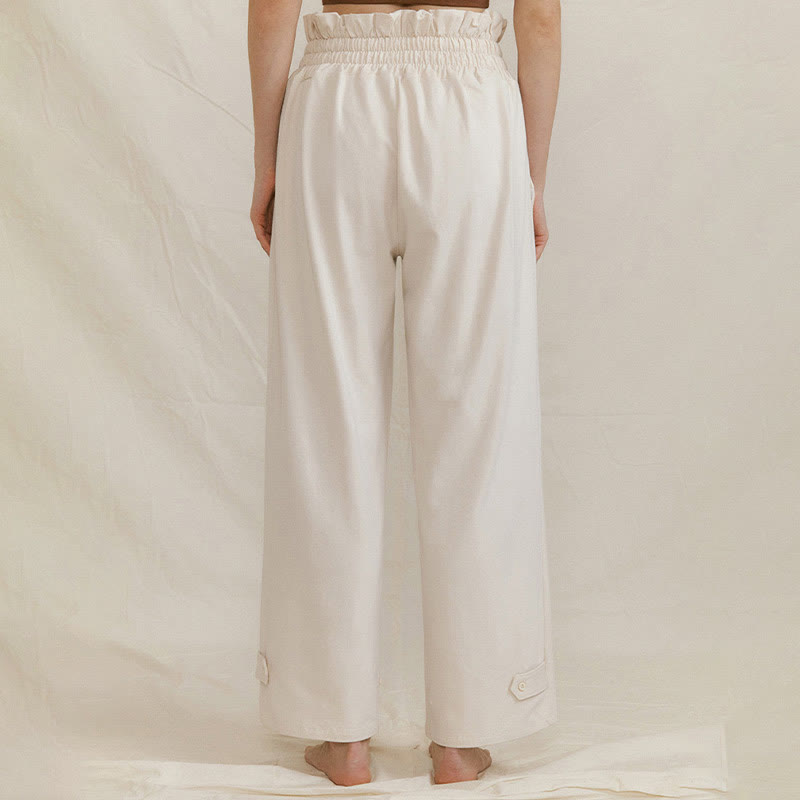 Buddha Stones Luźne Damskie Spodnie Spandex Z Kieszeniami Z Klamrą - image 18