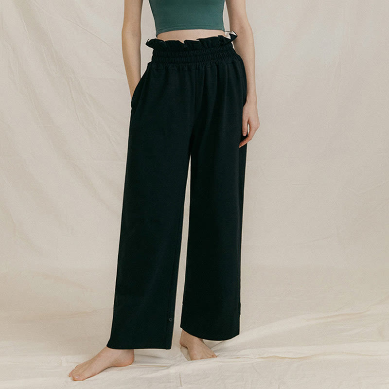 Buddha Stones Luźne Damskie Spodnie Spandex Z Kieszeniami Z Klamrą - image 12