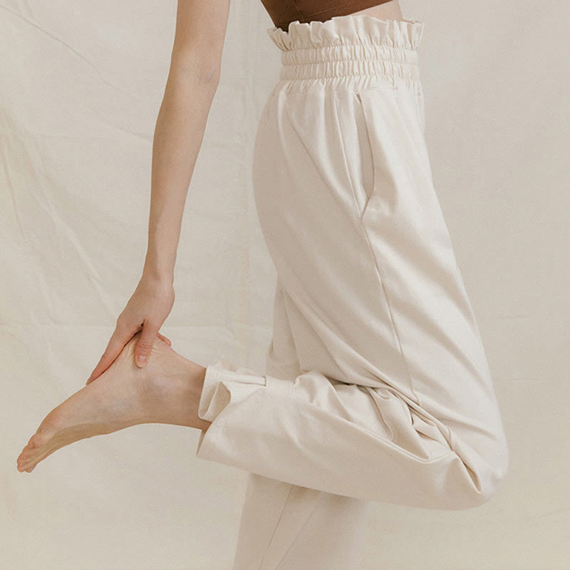 Buddha Stones Luźne Damskie Spodnie Spandex Z Kieszeniami Z Klamrą - image 18